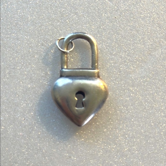 Vintage Jewelry - Vintage Silver Heart Padlock Charm punk grunge 1990s